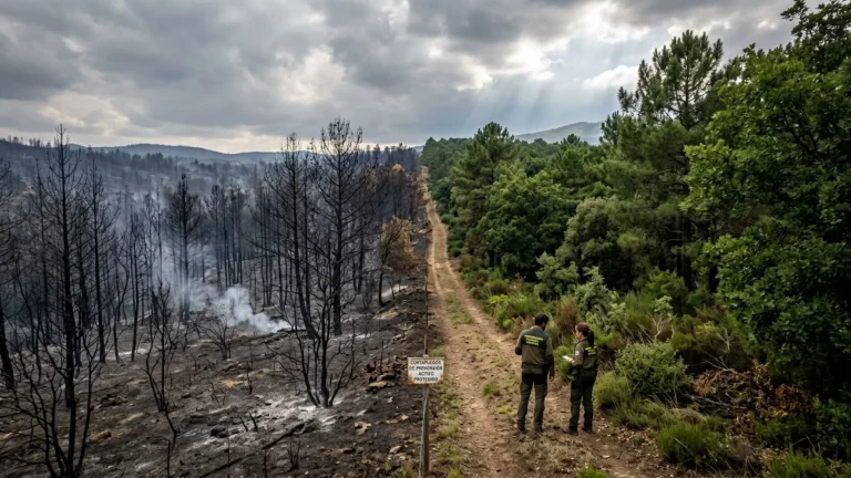 Burned forest illustrating the need for greater wildfire prevention in Spain
